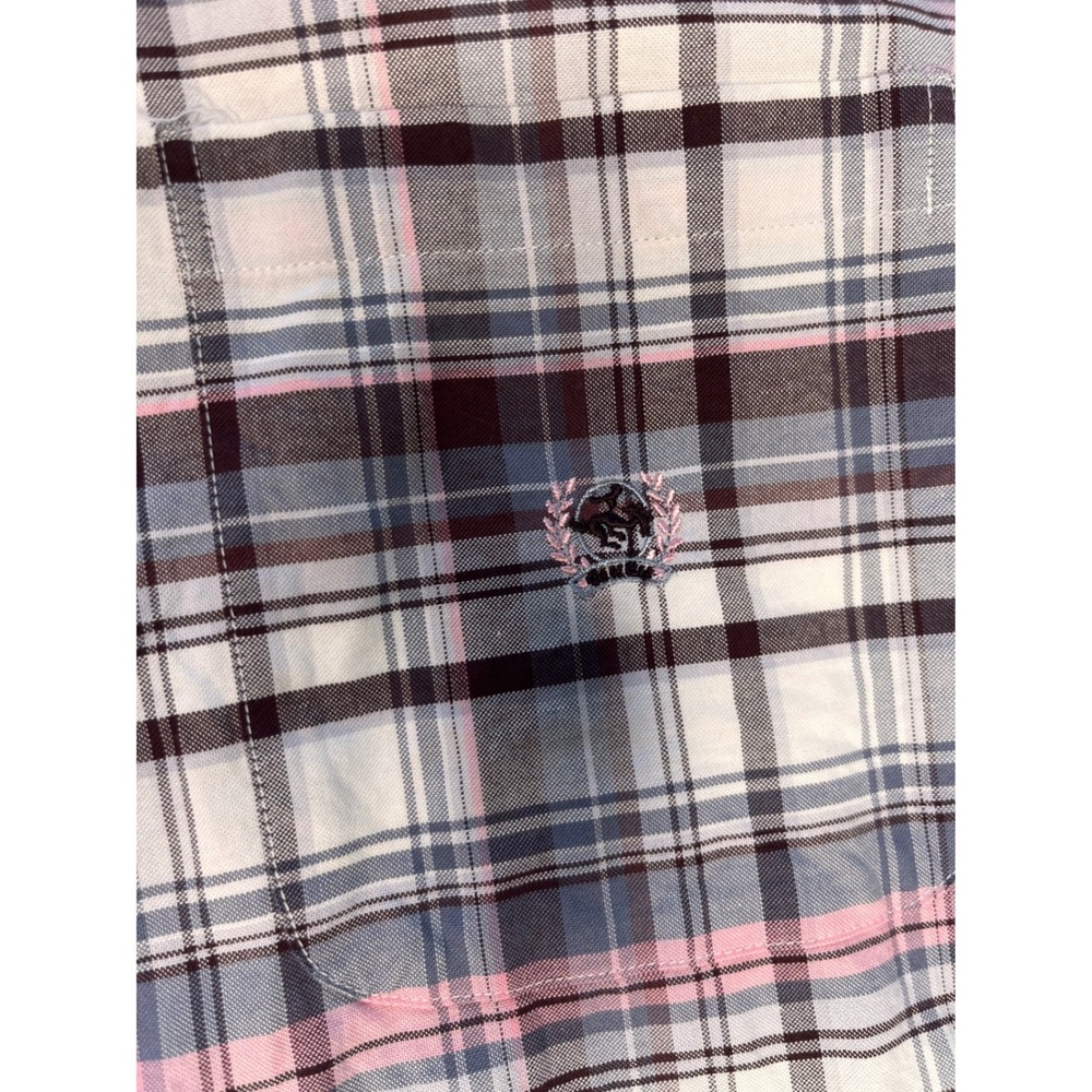 Cinch Long Sleeve Plaid Button Down Shirt Men's XL White Pink Gray Burgundy - Picture 4 of 6